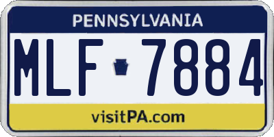 PA license plate MLF7884