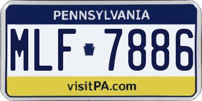 PA license plate MLF7886