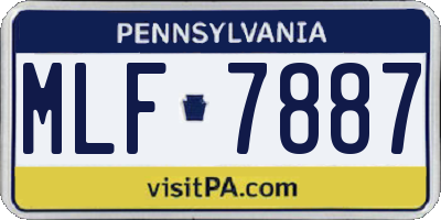PA license plate MLF7887