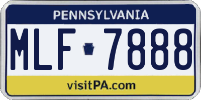 PA license plate MLF7888