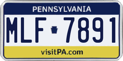 PA license plate MLF7891
