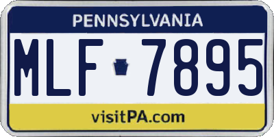 PA license plate MLF7895