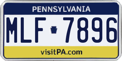 PA license plate MLF7896