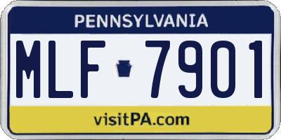 PA license plate MLF7901