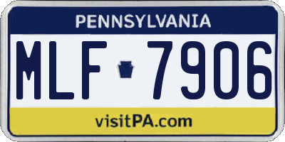 PA license plate MLF7906