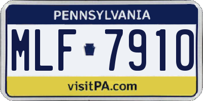 PA license plate MLF7910
