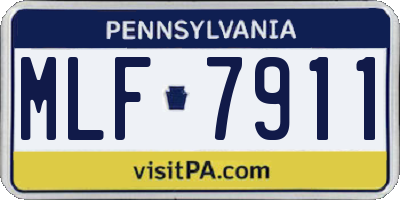 PA license plate MLF7911