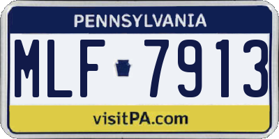 PA license plate MLF7913