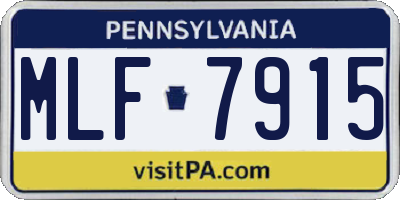 PA license plate MLF7915