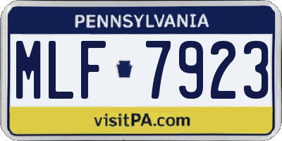 PA license plate MLF7923
