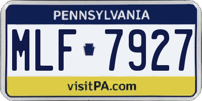 PA license plate MLF7927