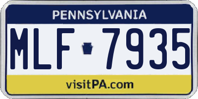 PA license plate MLF7935