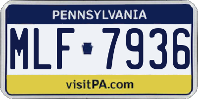 PA license plate MLF7936