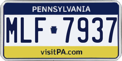 PA license plate MLF7937