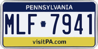 PA license plate MLF7941