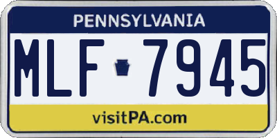 PA license plate MLF7945