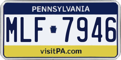 PA license plate MLF7946