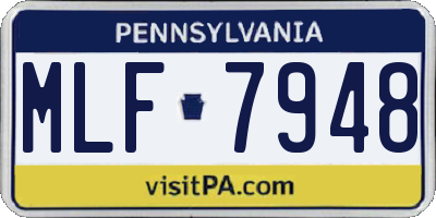 PA license plate MLF7948