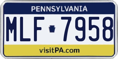 PA license plate MLF7958
