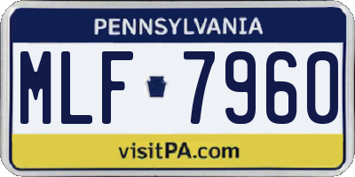PA license plate MLF7960
