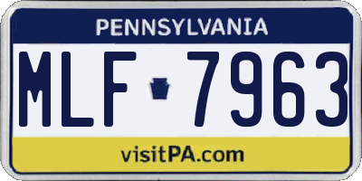 PA license plate MLF7963