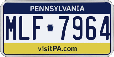 PA license plate MLF7964