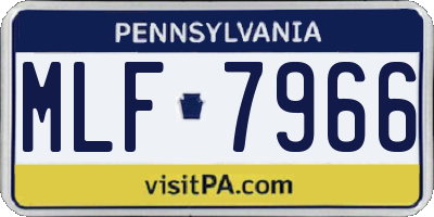 PA license plate MLF7966