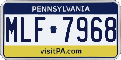 PA license plate MLF7968