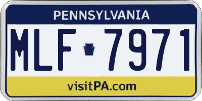 PA license plate MLF7971