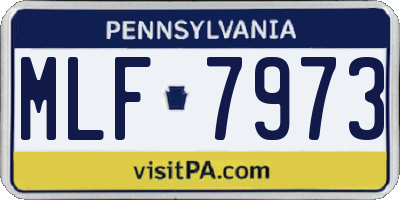 PA license plate MLF7973