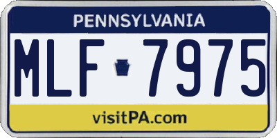 PA license plate MLF7975