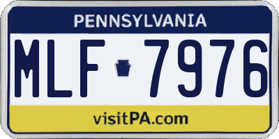 PA license plate MLF7976