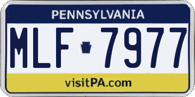 PA license plate MLF7977