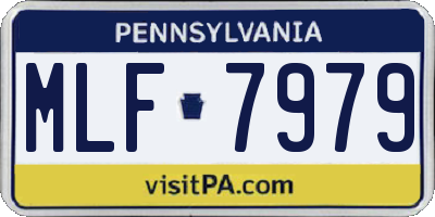 PA license plate MLF7979