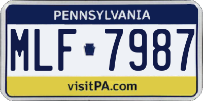 PA license plate MLF7987
