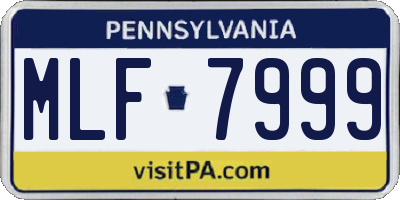 PA license plate MLF7999