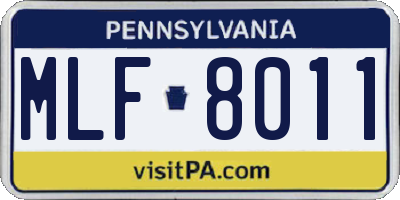 PA license plate MLF8011