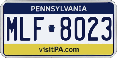 PA license plate MLF8023