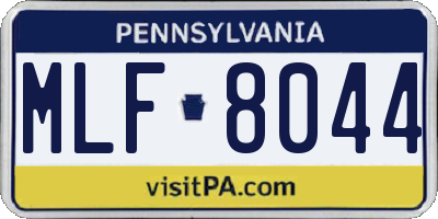 PA license plate MLF8044