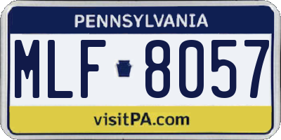 PA license plate MLF8057