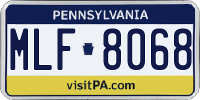 PA license plate MLF8068