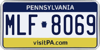 PA license plate MLF8069
