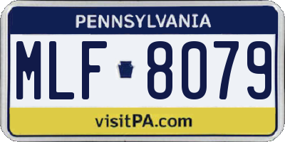 PA license plate MLF8079