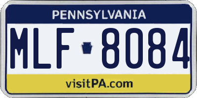 PA license plate MLF8084