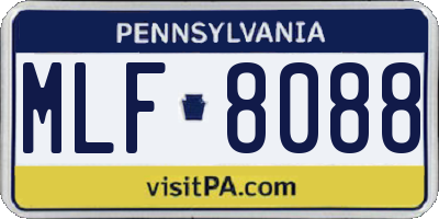 PA license plate MLF8088