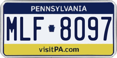 PA license plate MLF8097