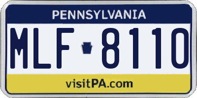 PA license plate MLF8110