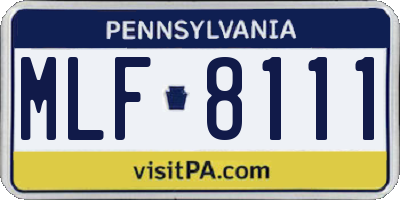 PA license plate MLF8111