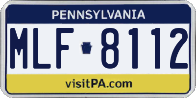 PA license plate MLF8112