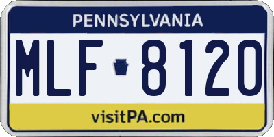 PA license plate MLF8120